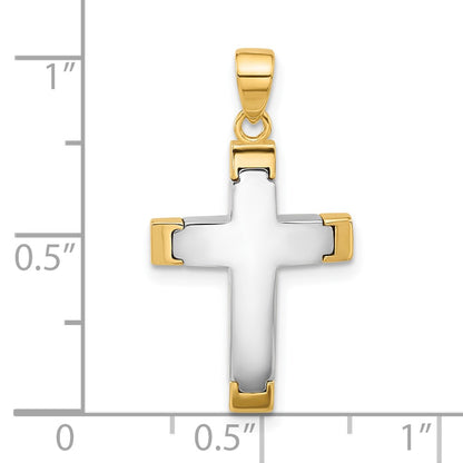 14K Two-Tone Gold Two-tone Polished Cross Pendant