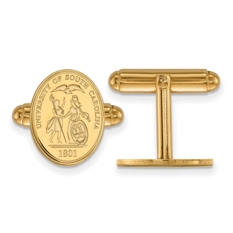 14K Yellow Gold Gold LogoArt University of South Carolina Crest Cuff Links