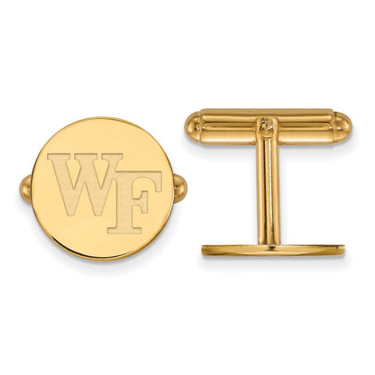 14K Yellow Gold Gold LogoArt Wake Forest University W-F Cuff Links