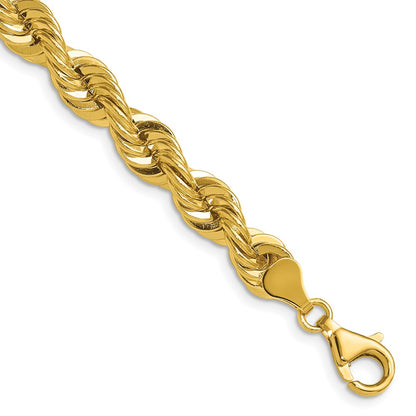 14K Yellow Gold 7.5mm Regular Rope 8 Inch Chain