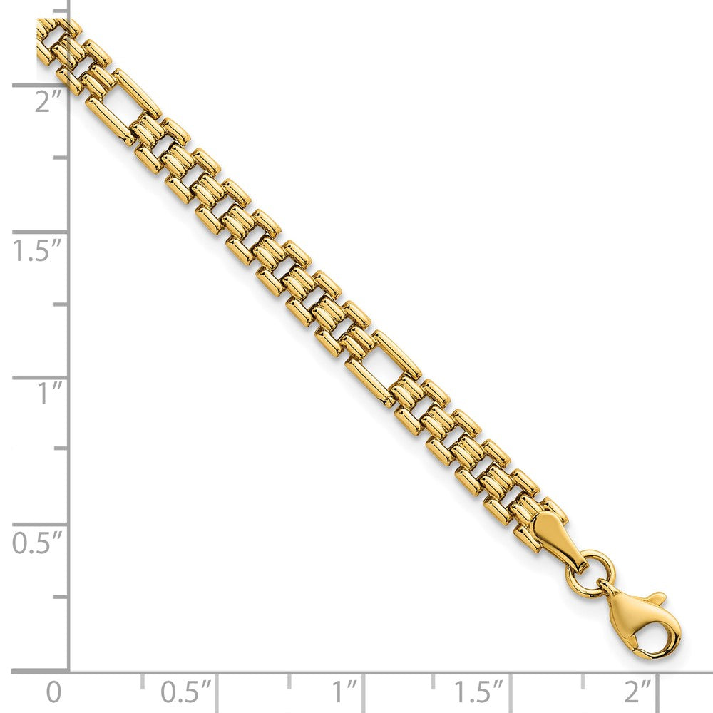 14K Yellow Gold Polished 4.5mm Fancy Link 7.5 Inch Bracelet