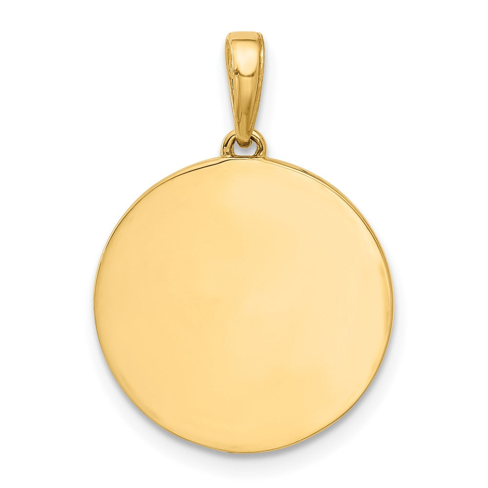 14K Yellow Gold and Rhodium Diamond-cut It's A Boy Pendant