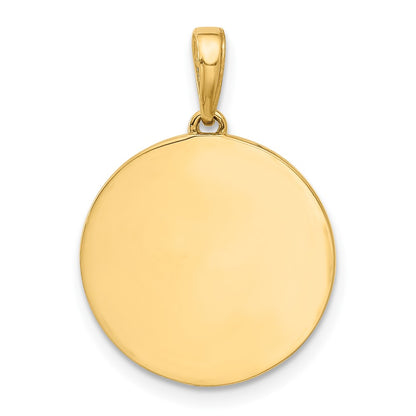 14K Yellow Gold and Rhodium Diamond-cut It's A Boy Pendant