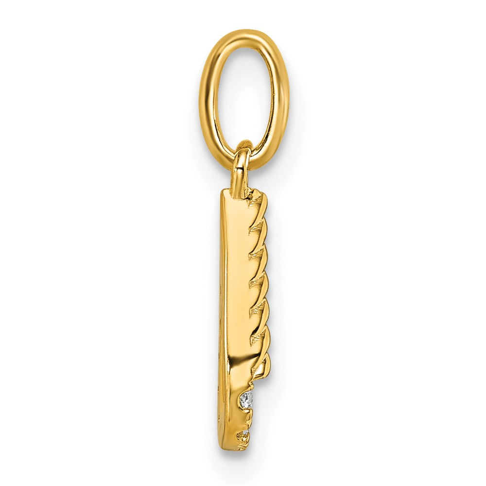14K Yellow Gold Twisted .10 ct. Diamond Initial U Charm