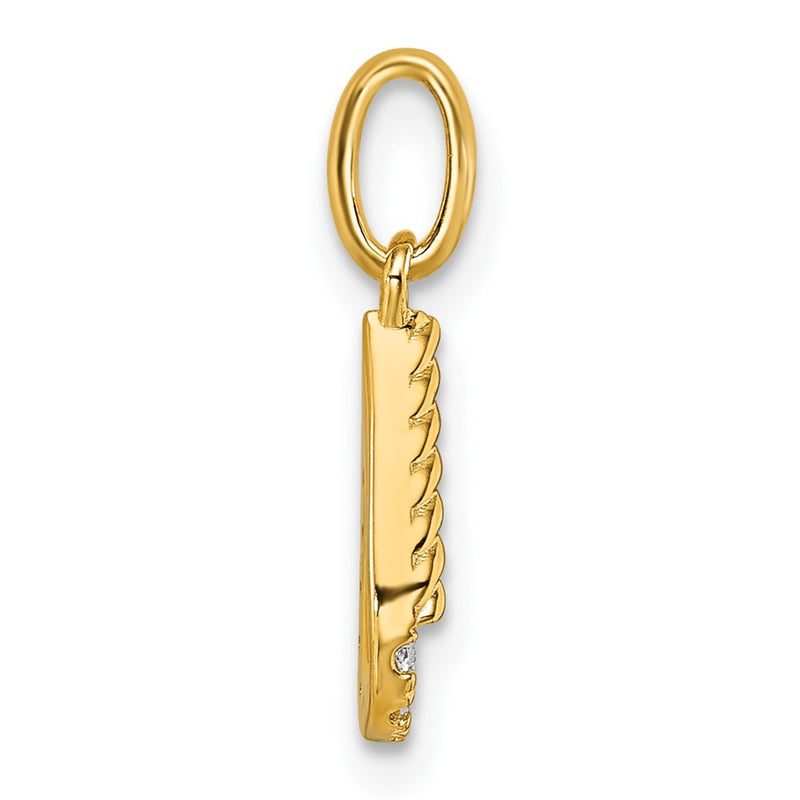 14K Yellow Gold Twisted .10 ct. Diamond Initial U Charm