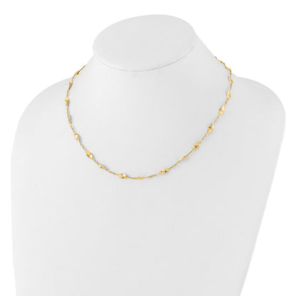 14K Yellow Gold Polished Fancy Twisted Links 18 Inch Necklace