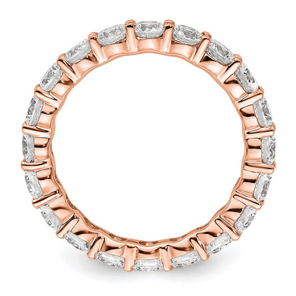 14K Rose Gold Polished Size 8.5 Shared Prong 3 carat Diamond Complete Eternity Wedding Band Ring