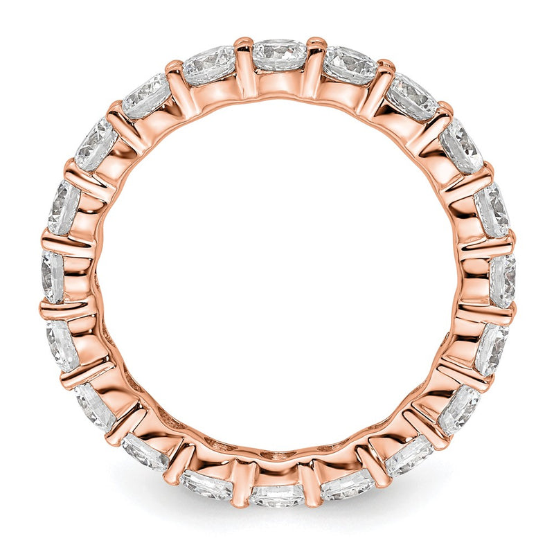 14K Rose Gold Polished Size 8.5 Shared Prong 3 carat Diamond Complete Eternity Wedding Band Ring