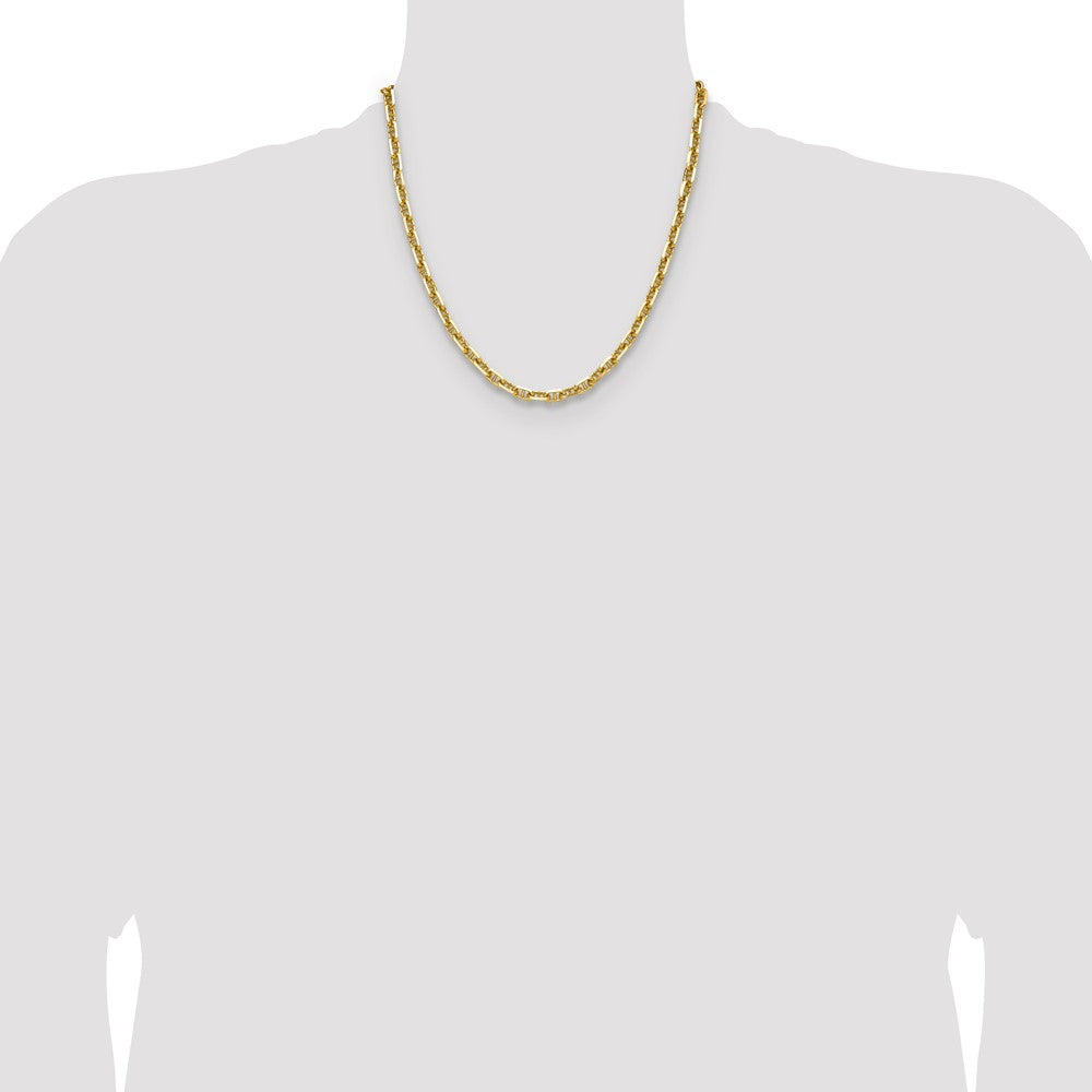 14K Yellow Gold 5.7mm D/C Mariner Anchor 20 Inch Chain