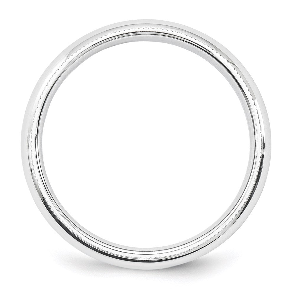 Platinum 5mm Polished Milgrain Comfort-Fit Wedding Band Ring