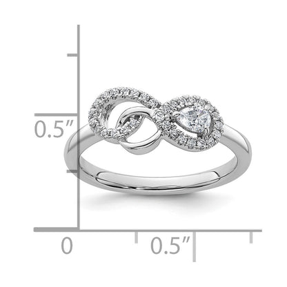 14K White Gold Polished Diamond Infinity Ring