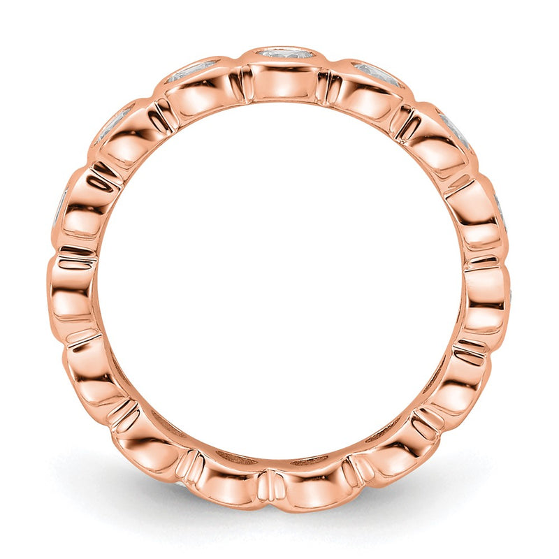 14K Rose Gold Polished Size 4.5 Bezel-set 1 carat Diamond Complete Eternity Wedding Band Ring