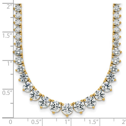 14K Yellow Gold 11 5/8 carat Lab Grown Diamond VS/SI+ G+ Complete Round 20 Inch Graduated Tennis Necklace