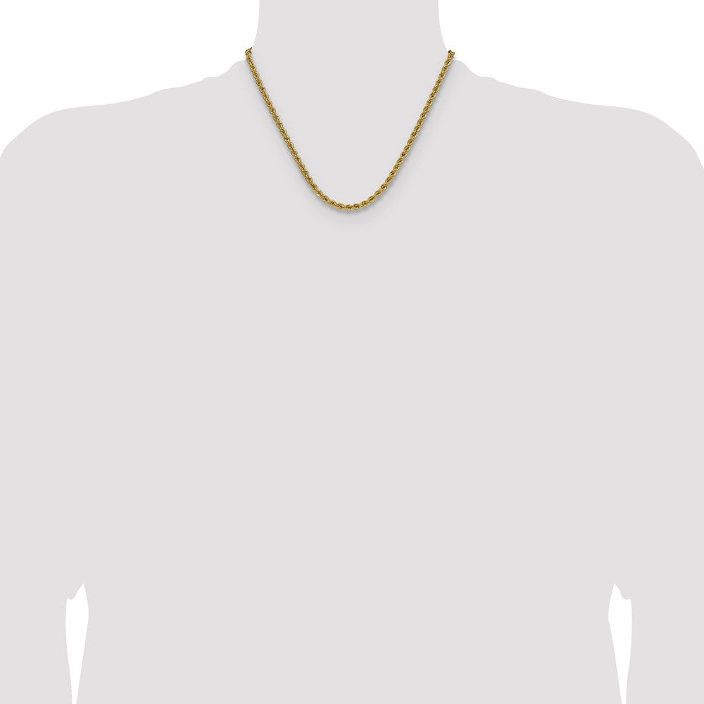 14K Yellow Gold 4.2mm Regular Rope Chain Necklace