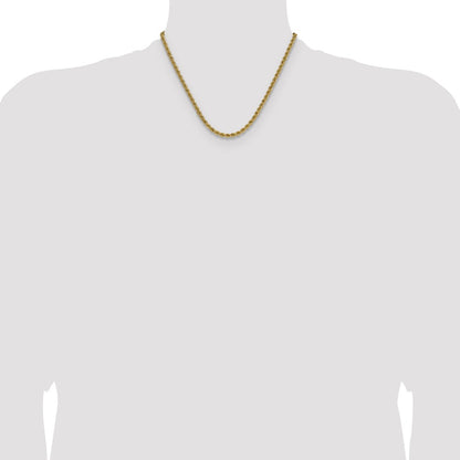 14K Yellow Gold 4.2mm Regular Rope Chain Necklace