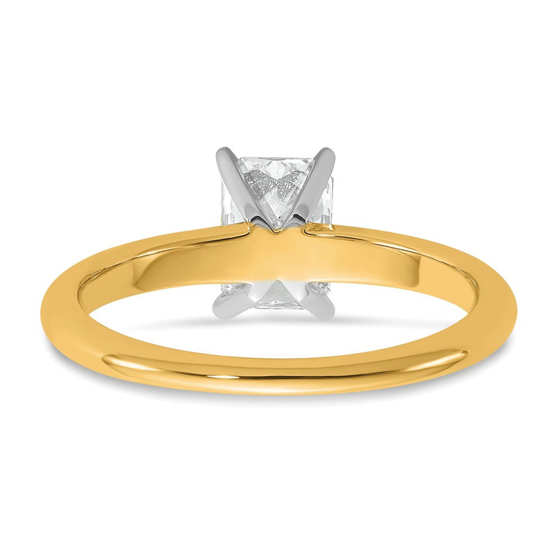 14K Two-Tone Gold Two-tone 1 carat Lab Grown Diamond VS+ F+ Radiant Solitaire Complete Engagement Ring