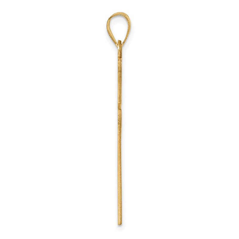 14K Yellow Gold Florentine Satin Cross Pendant