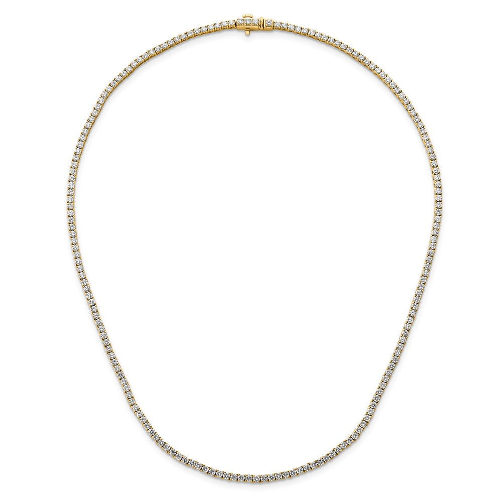 14K Yellow Gold 6 carat Lab Grown Diamond VS/SI+ G+ Complete 16 Inch Graduated Tennis Necklace