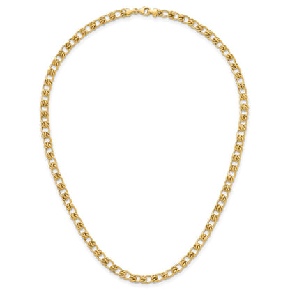 14K Yellow Gold Polished and Textured 5.0mm Fancy Knot Link 7.5 Inch Bracelet