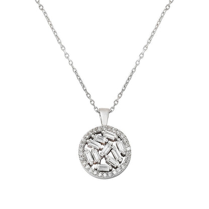 14K White Gold Teardrop Sapphire Necklace