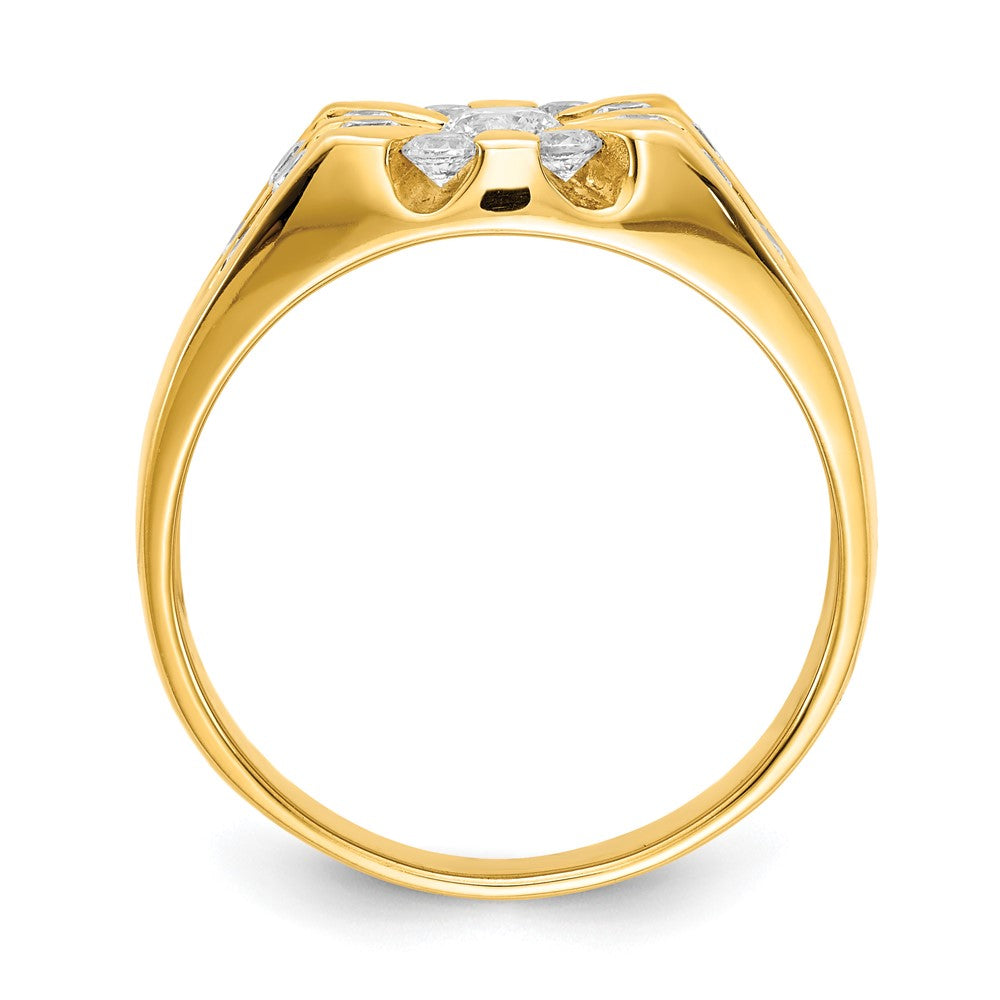 14K Yellow Gold AA Diamond men's ring