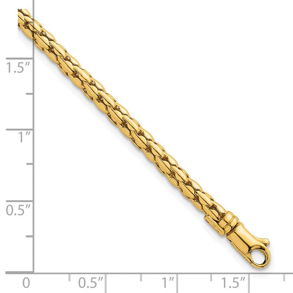 14K Yellow Gold Polished 3.5mm Fancy Link 7.25 Inch Bracelet