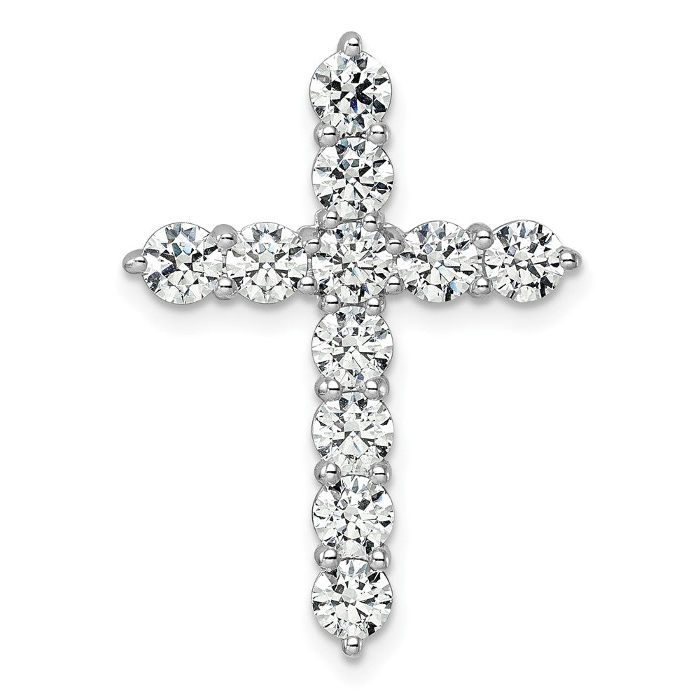 14K White Gold Certified Gold Lab Grown Diamond 3ctw VS DEF Cross Pendant