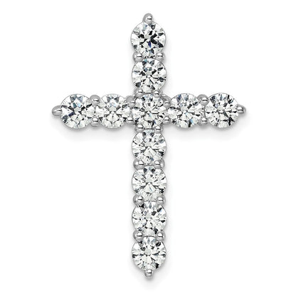 14K White Gold Certified Gold Lab Grown Diamond 3ctw VS DEF Cross Pendant