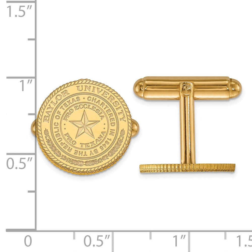 14K Yellow Gold Gold LogoArt Baylor University Crest Cuff Links