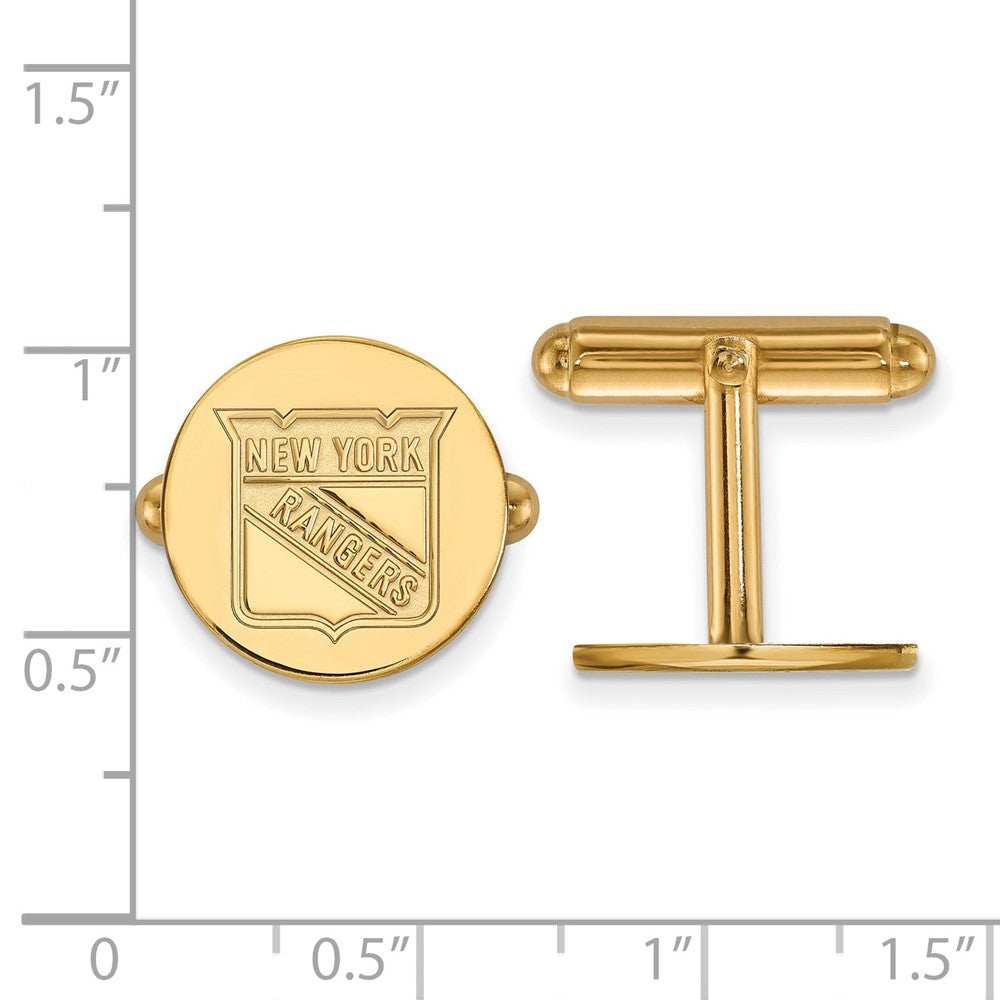 14K Yellow Gold Gold NHL LogoArt New York Rangers Cuff Links