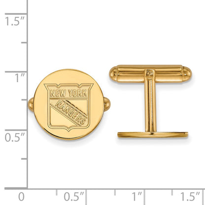 14K Yellow Gold Gold NHL LogoArt New York Rangers Cuff Links