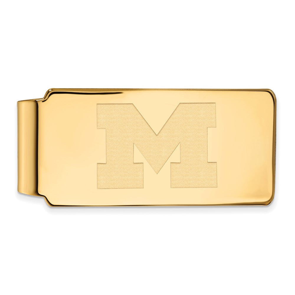 14K Yellow Gold Gold LogoArt University of Michigan Letter M Money Clip