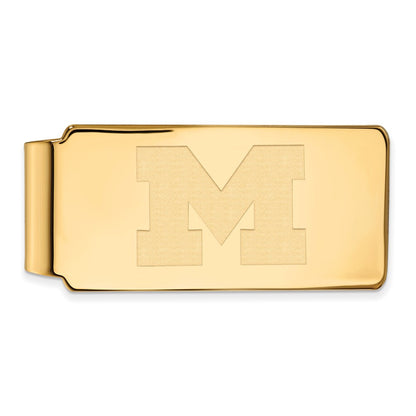 14K Yellow Gold Gold LogoArt University of Michigan Letter M Money Clip
