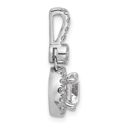 14K White Gold 2 carat Lab Grown Diamond VS+ F+ Round Complete Halo Pendant