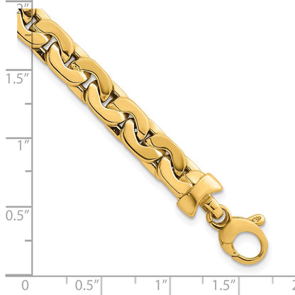 14K Yellow Gold Polished Fancy Link Chain Bracelet