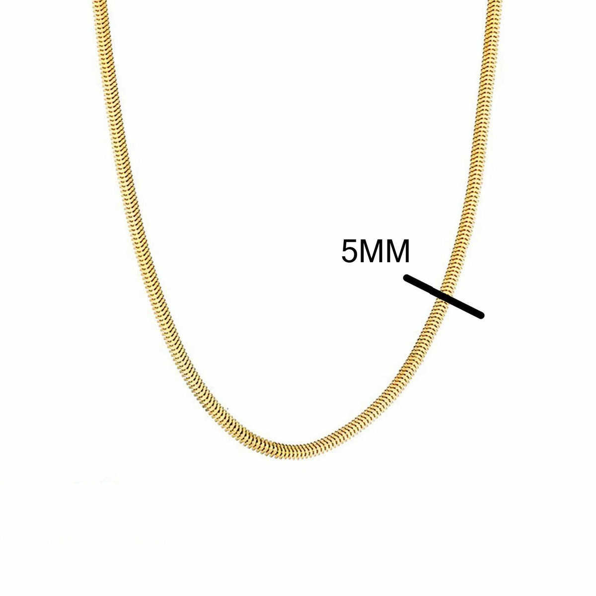 14K Yellow Gold Herringbone Chain Necklace 50 cm