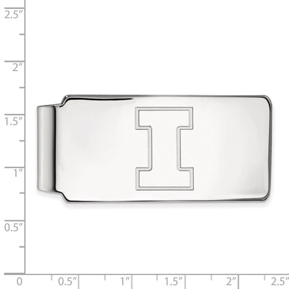 10K White Gold LogoArt University of Illinois Letter I Money Clip