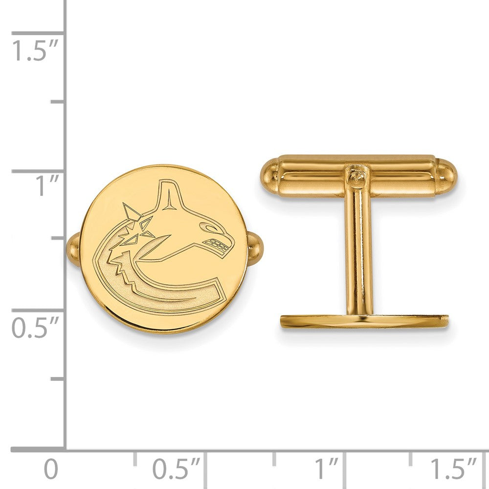 14K Yellow Gold Gold NHL LogoArt Vancouver Canucks Cuff Links