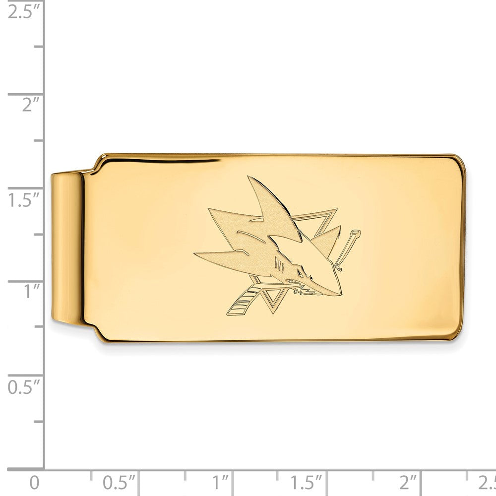 14K Yellow Gold Gold NHL LogoArt San Jose Sharks Money Clip