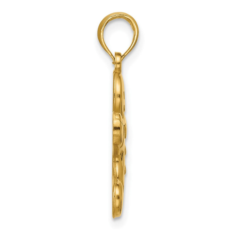 14K Yellow Gold Polished Gingerbread Man Pendant