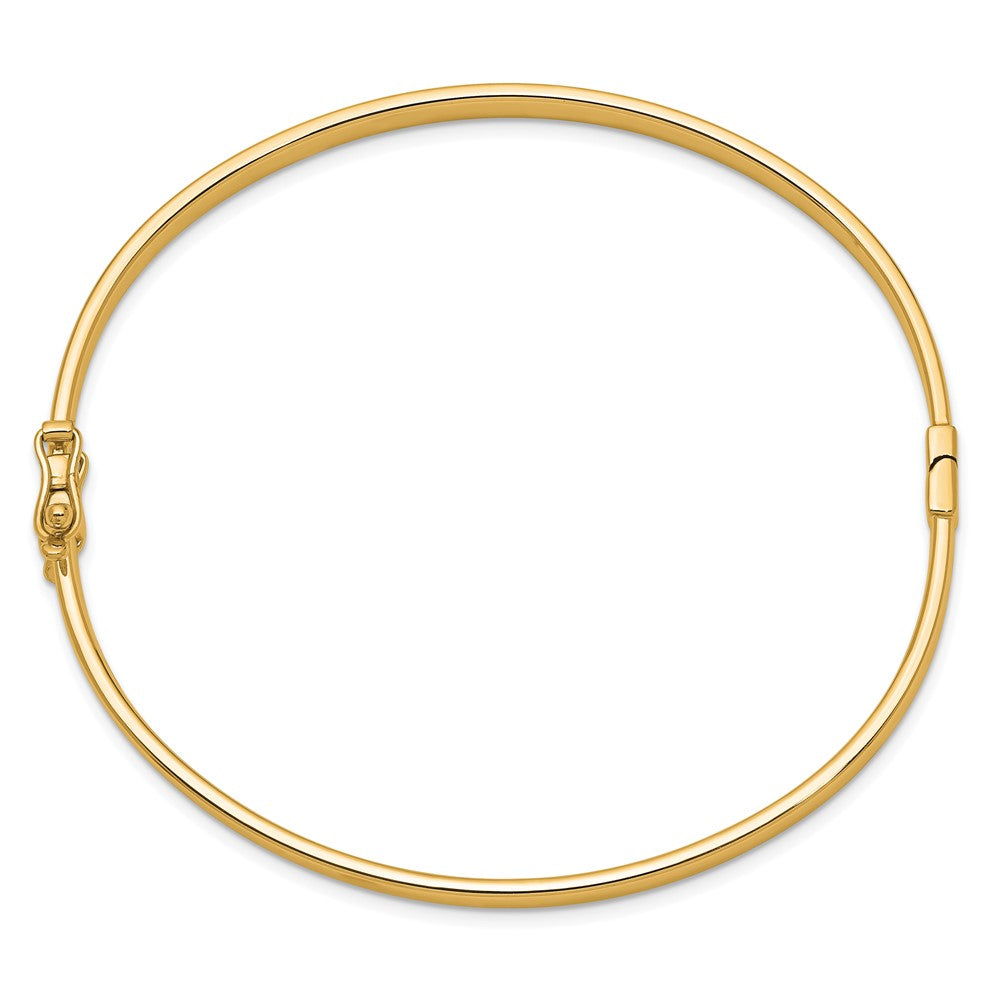 14K Yellow Gold Polished 4.00mm Hinged Oval Bangle Bracelet