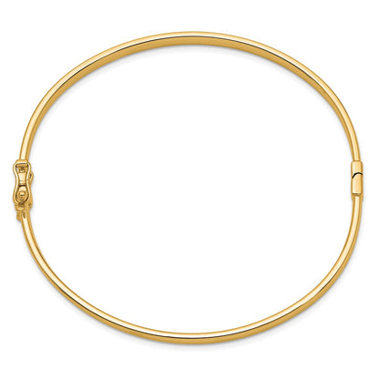 14K Yellow Gold Polished 4.00mm Hinged Oval Bangle Bracelet