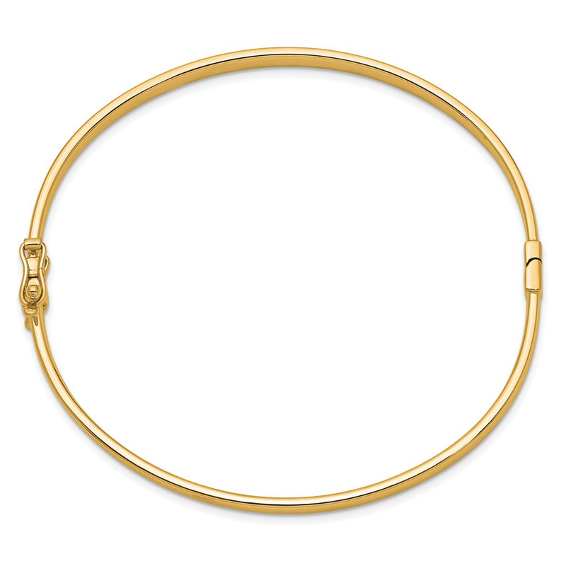 14K Yellow Gold Polished 4.00mm Hinged Oval Bangle Bracelet
