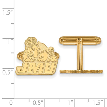 14K Yellow Gold Gold LogoArt James Madison University Cuff Links