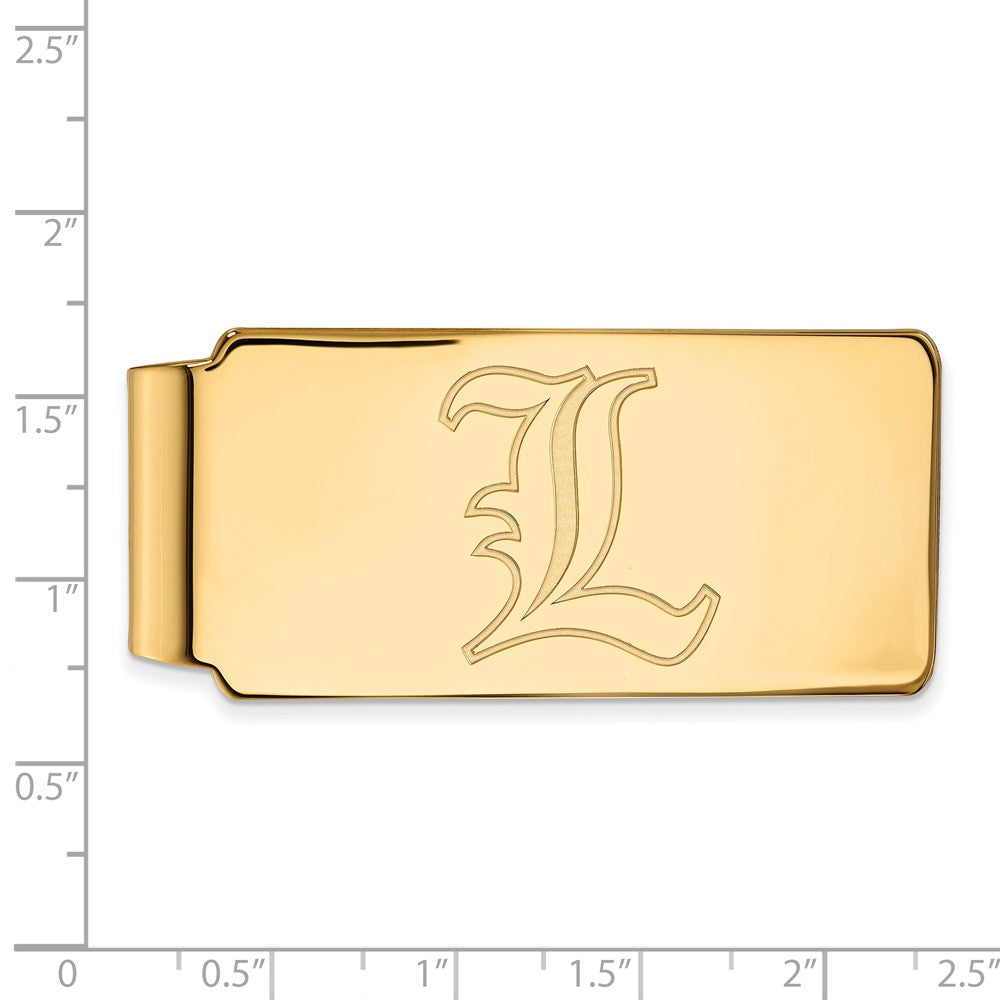 14K Yellow Gold Gold LogoArt University of Louisville Letter L Money Clip