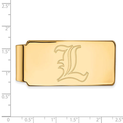 14K Yellow Gold Gold LogoArt University of Louisville Letter L Money Clip