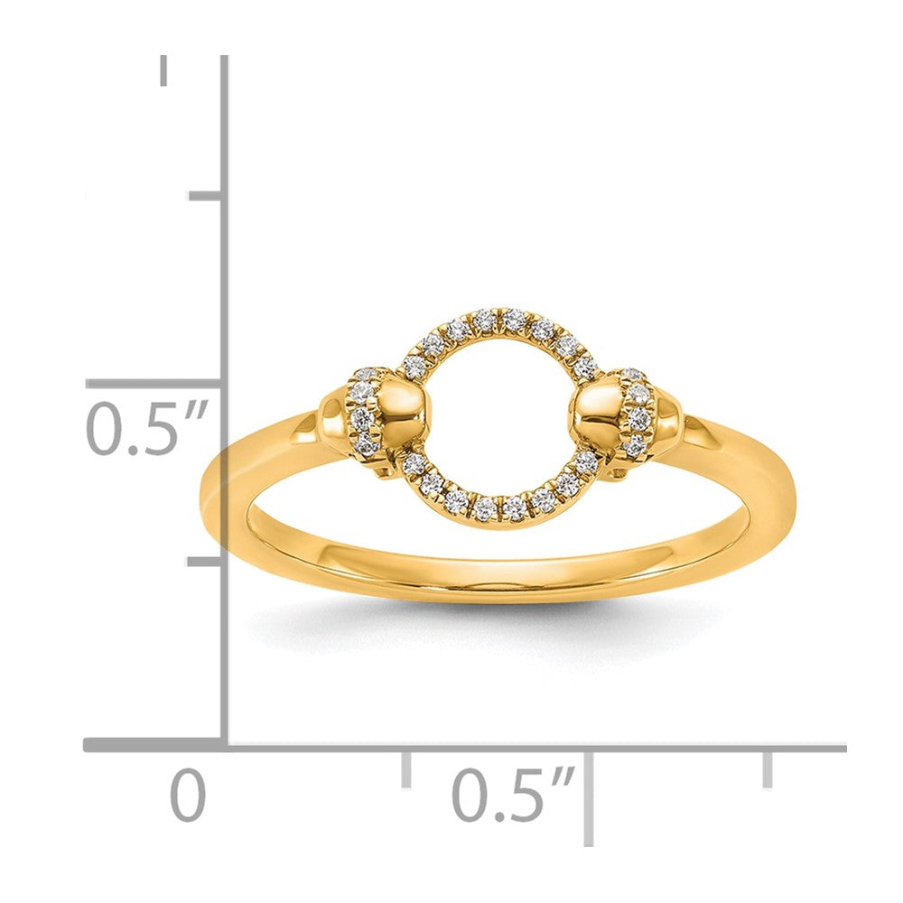 14K Yellow Gold Polished Diamond Open Circle Fashion Ring