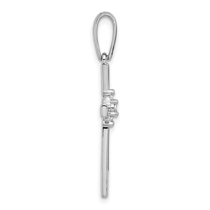 14K White Gold 1/15 carat Diamond Cross Pendant