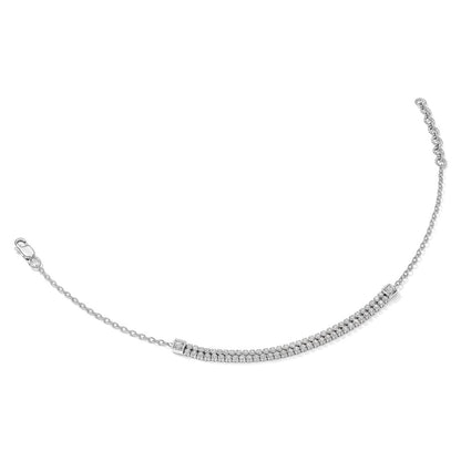 14K White Gold Polished Complete 1.4 carat Diamond Paperclip Link 7 Inch Bracelet