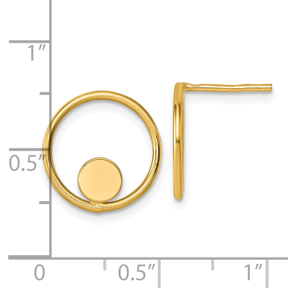 14K Yellow Gold Polished Circle in Circle Post Earrings